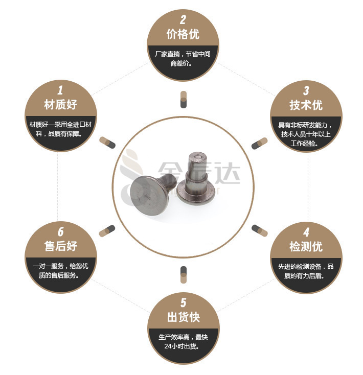 扁平头实心铆钉